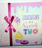 Personalised sweets and donuts birthday guest book,  Two sweet  birthday book