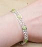 Adjustable Chrysoprase cuff bracelet. May Birthstone Wire wrapped Celtic Weave - Image 2
