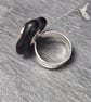 Silver ring with bogwood and citrine. - Image 2