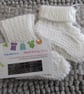 Newborn Patterned White Baby Booties - Image 3