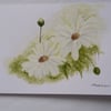 HAND PAINTED WATER COLOUR CARD  OF  SPRING FLOWERS