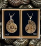 Fossil ammonite pendant necklace