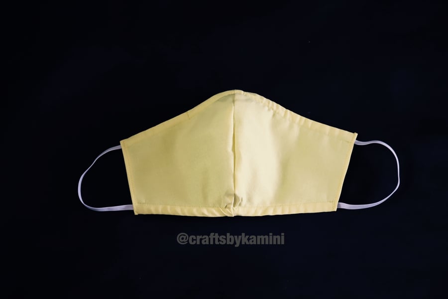 Yellow washable face covering with nose wire and filter pocket(postage included)