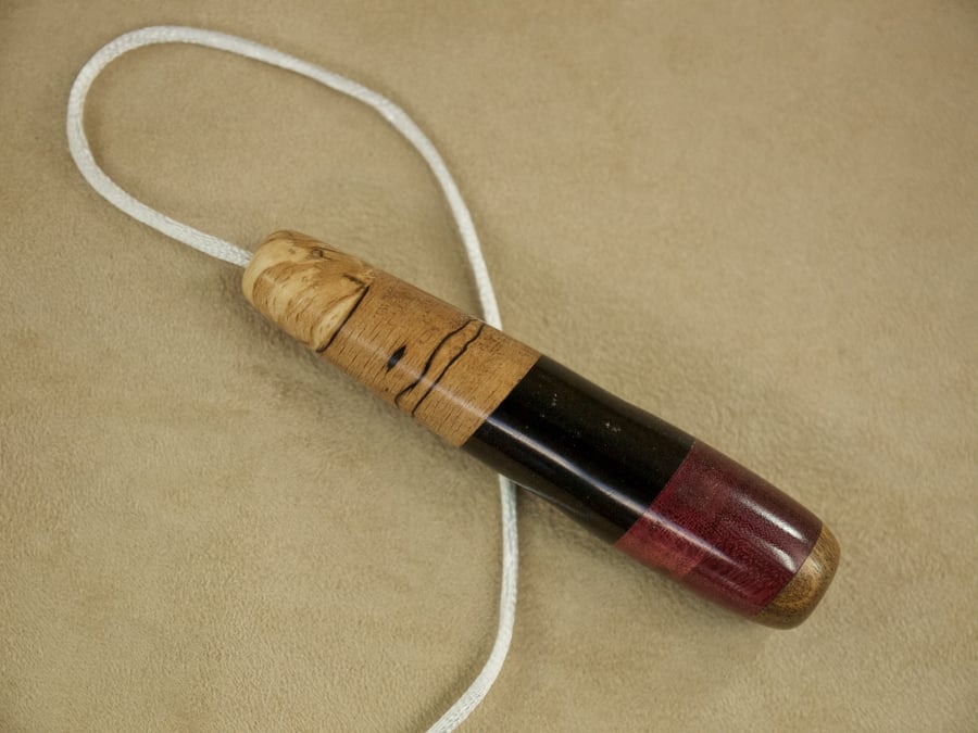 Unique wood light pull pendant hand crafted by the coast on Orkney  LP013