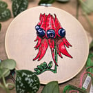 DIY Embroidery Kit: Sturt's Desert Pea Australian Floral Design