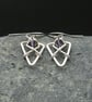 Hammered Sterling Silver Arrowhead Earrings with Dark Purple Faceted Glass Beads - Image 3