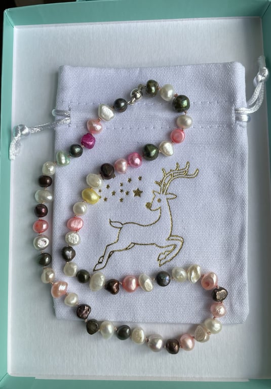 Freshwater Baroque Pearl Multi-coloured Necklace.  Christmas gifts for her
