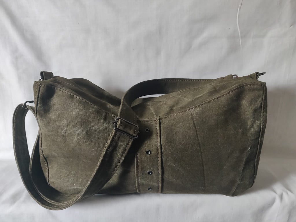 Denim Cross Body Shoulder bag - Mushrooms 