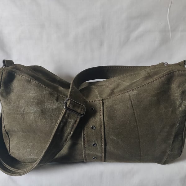 Denim Cross Body Shoulder bag - Mushrooms 