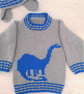 Dinosaur Child's Sweater and Hat - Brontosaurus - Digital Knitting Pattern - Image 4