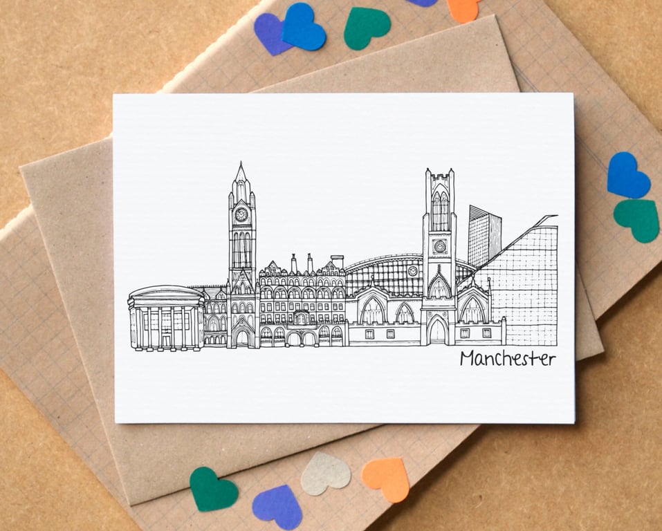 Manchester Skyline Greetings Card