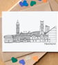 Manchester Skyline Greetings Card - Image 1