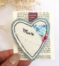 Textile 'Mum' Heart Brooch - Image 1