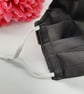 Face mask, medium,  3 layer, nose wire,  adjustable, washable in black.   - Image 6