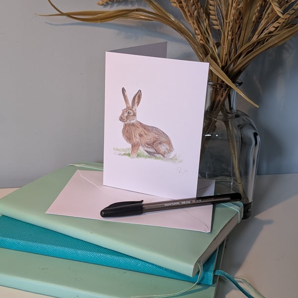 'Brown Hare' greetings card