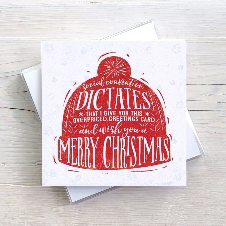 Funny Alternative Cynical Christmas Blank Christmas Dictates card
