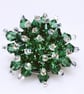 Beautiful Green Crystal Bead Brooch - UK Free Post - Image 1