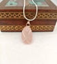 Rose Quartz Necklace - Wire Wrapped Rose Quartz - Rose-Pink Necklace   - Image 8