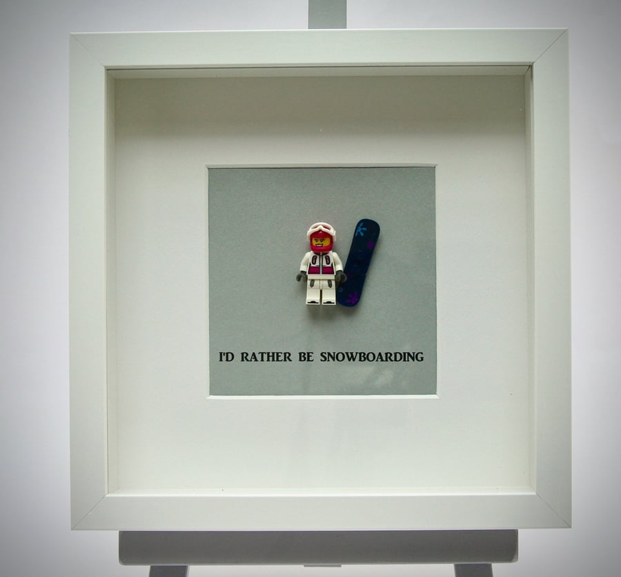 I'd Rather be Snowboarding mini Figure frame