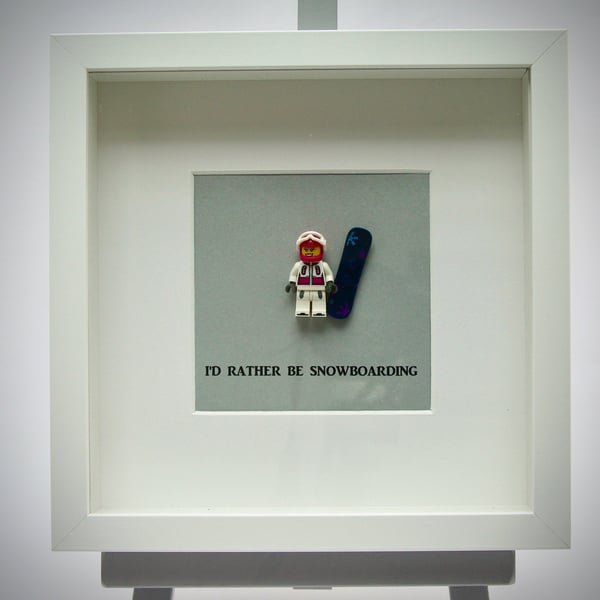 I'd Rather be Snowboarding mini Figure frame