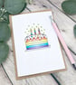 Rainbow Birthday Cake Card - Blank Card - Birthday Card