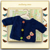 Reserved for Shani - Navy Cardigan with Wooden Hearts