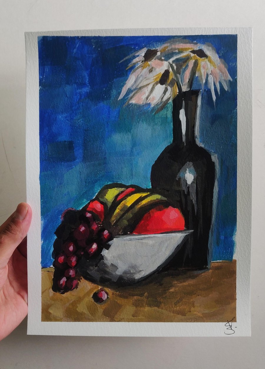 Still Life Fruit Bowl Painting 