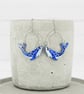 Titanium ear wire - Blue whale dangle earrings - Unique - Statement - Acrylic - Image 5