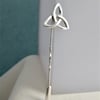 Sterling Silver Celtic Trinity Knot Lapel, Tie Pin - Brooch - Handmade 