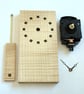 Wooden Pendulum Wall Clock in ripple sycamore & inlaid ebony Squares - Image 5
