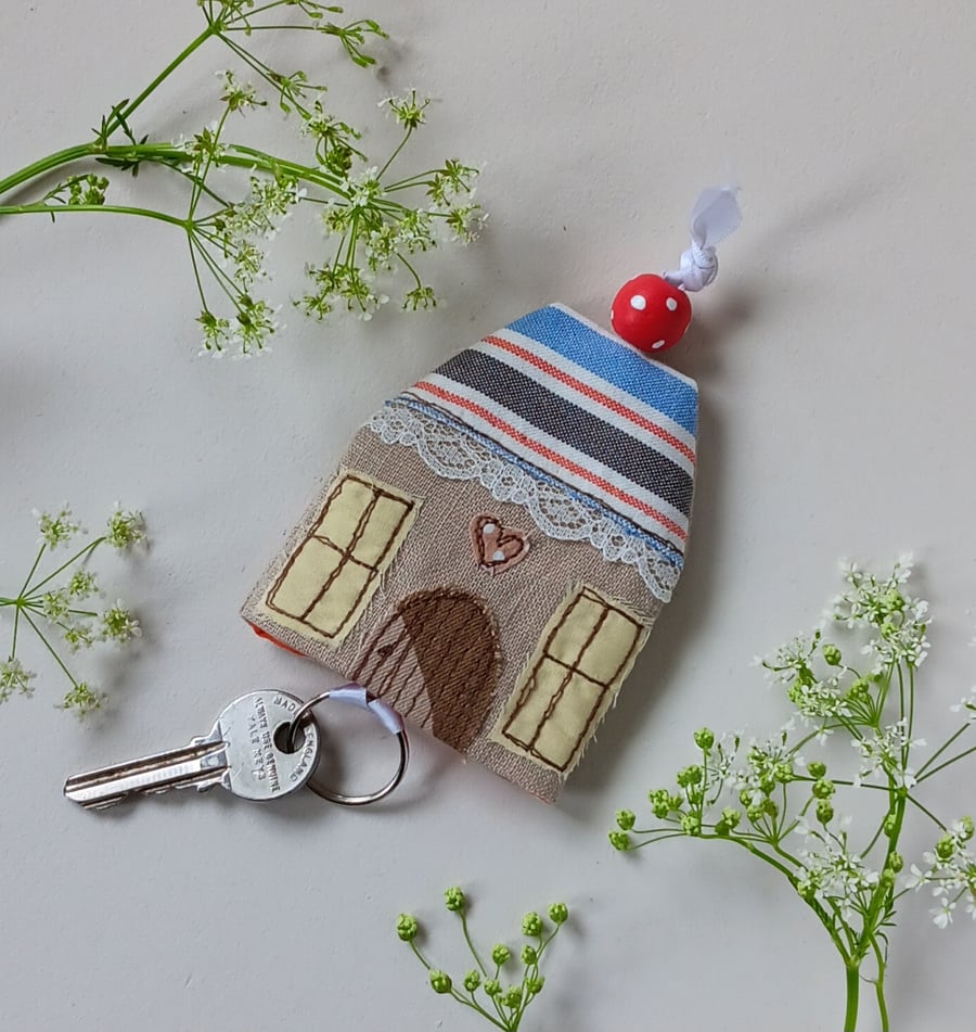 Keyring Pouch with a House Design