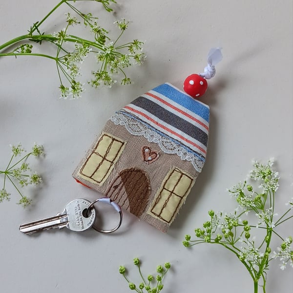 Keyring Pouch with a House Design