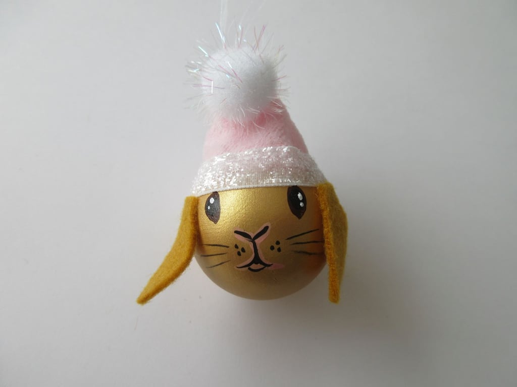 Bunny Christmas Bauble Rabbit Head Decoration for Christmas Tree