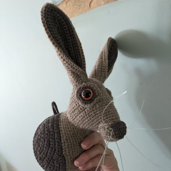 Hare head, hanging decoration, crochet gift