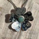 Flower pendant with amazonite