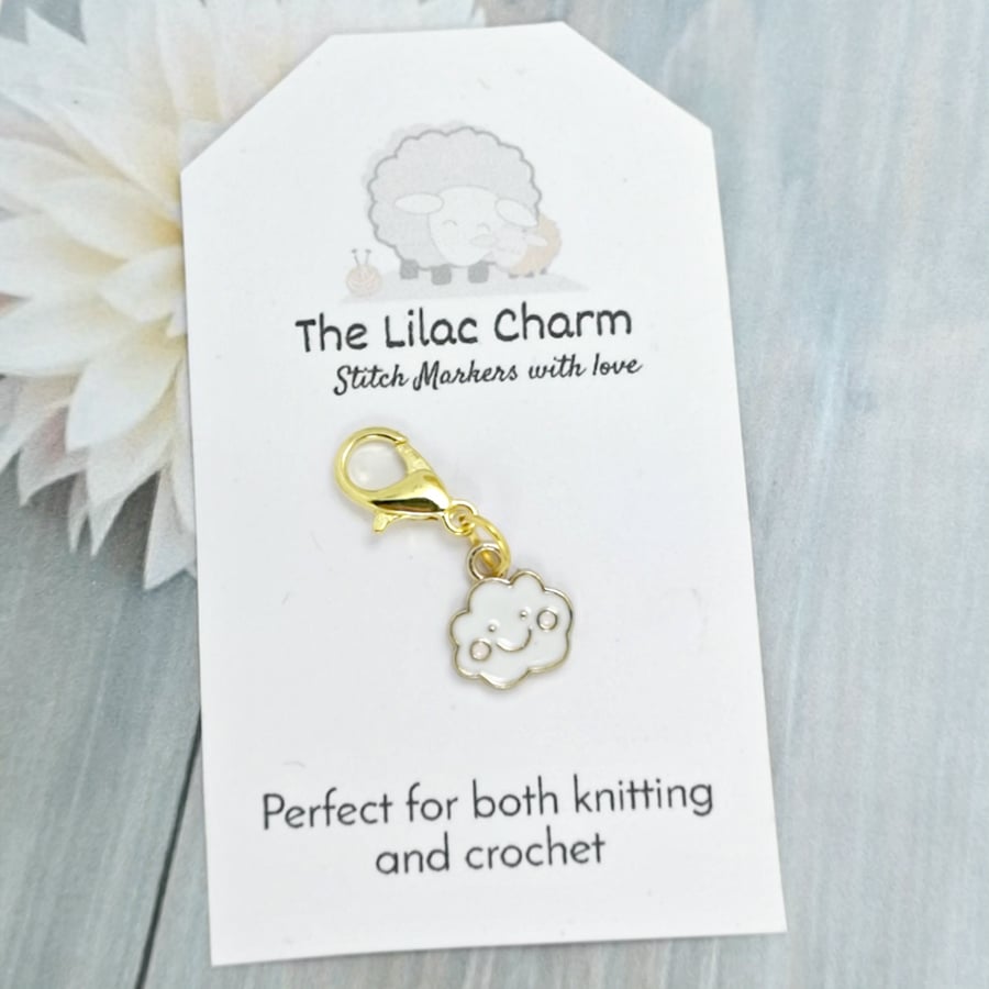 Cloud Face Stitch Marker, Progress Keeper