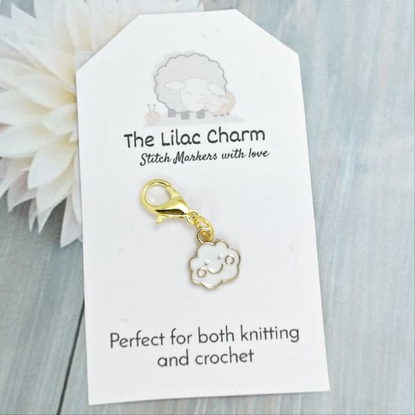 Cloud Face Stitch Marker, Progress Keeper