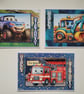 Kids Vehicle Birthday Cards - Set of 3 Children's Birthday Cards - 4x6 Inch - Image 6