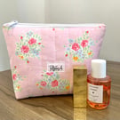 Handmade quilted toiletry, makeup pouch