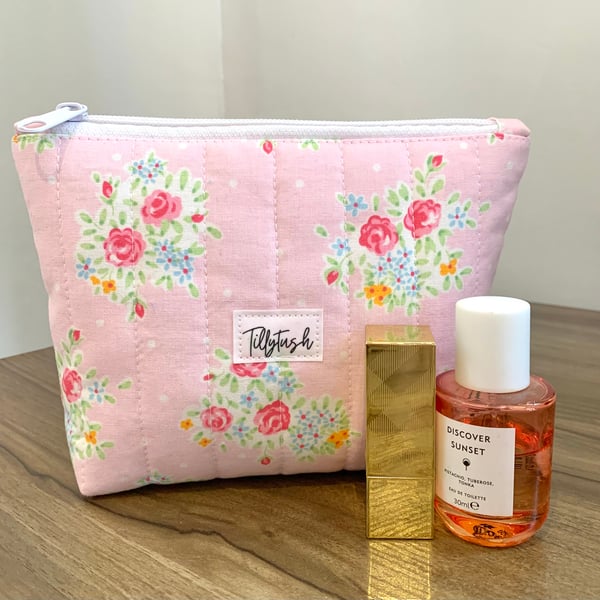 Handmade quilted toiletry, makeup pouch