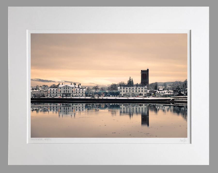 Inveraray, Argyll on a winters day, Scotland - A3 (50x40cm) Unframed Print