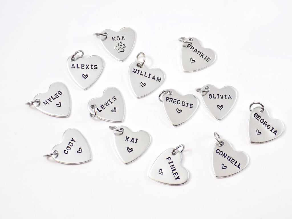 Extra heart tags for Keyring, Silver Heart Shape Name Tag, Spare Tags for Keyrin
