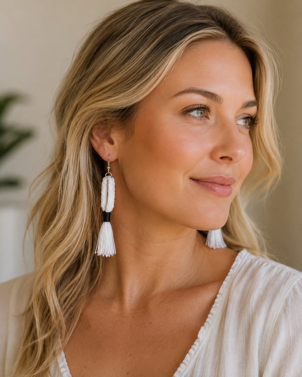 Boho macrame dangle earrings
