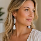 Boho macrame dangle earrings