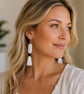 Boho macrame dangle earrings
