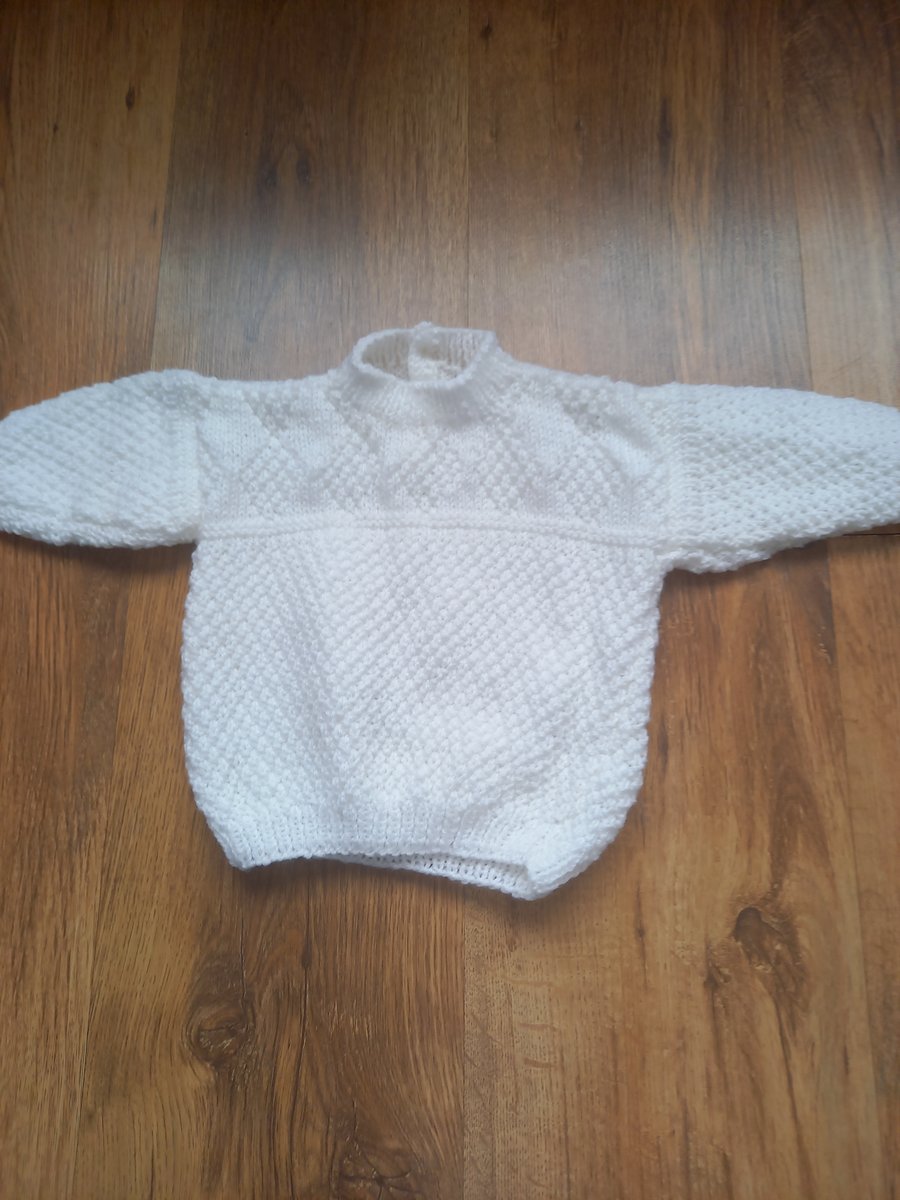 Hand Knitted Textured Baby Jumper A Likely Yarn 