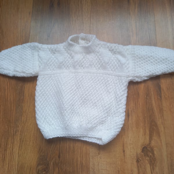 Hand Knitted Textured Baby Jumper A Likely Yarn 