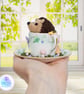 Crochet hedgehog in an espresso teacup. Hedgehog ornament. Hedgehog decoration. - Image 8