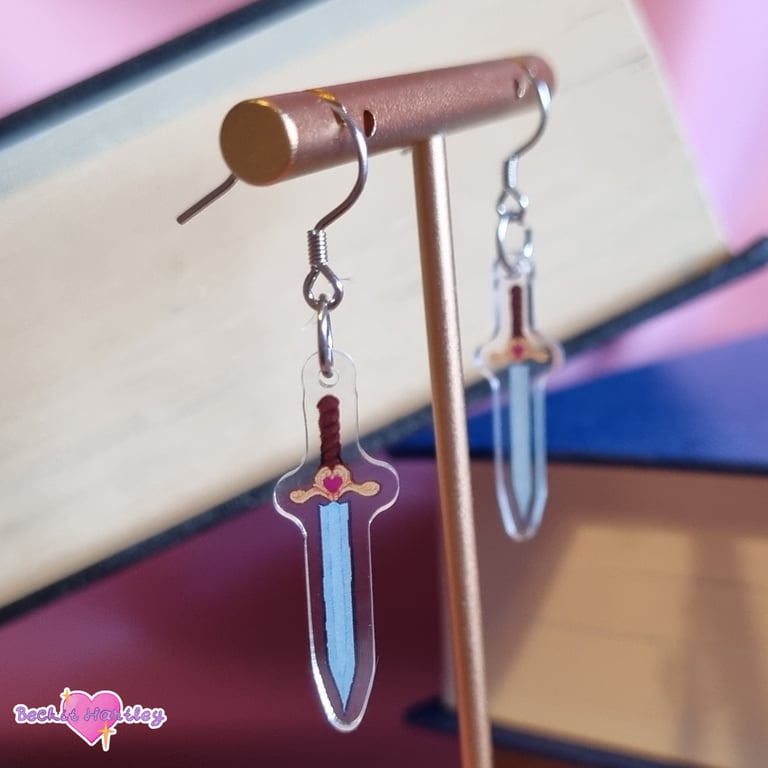 Dagger Acrylic Earrings - Hook Earrings - Illustrated Accessories, Jewellery