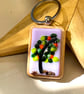 Fused glass lilac tree keyring  - Image 1